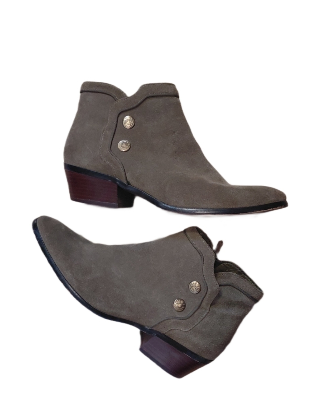 Sam Edelman Olive Green Suede Ankle Boots Women's Size 9 Booties